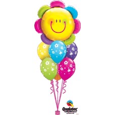 Bukiet 557 Smiley Flower & Butterflies Qualatex #15384 85065-6